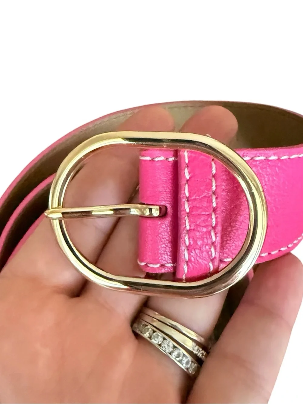 Talbots Pretty in Pink Belt| Gold Hardware| Preppy Belt M